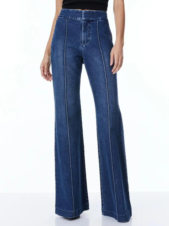 Womens Pants Alice Olivia Dylan High Waisted Wide Leg Jean Love Train