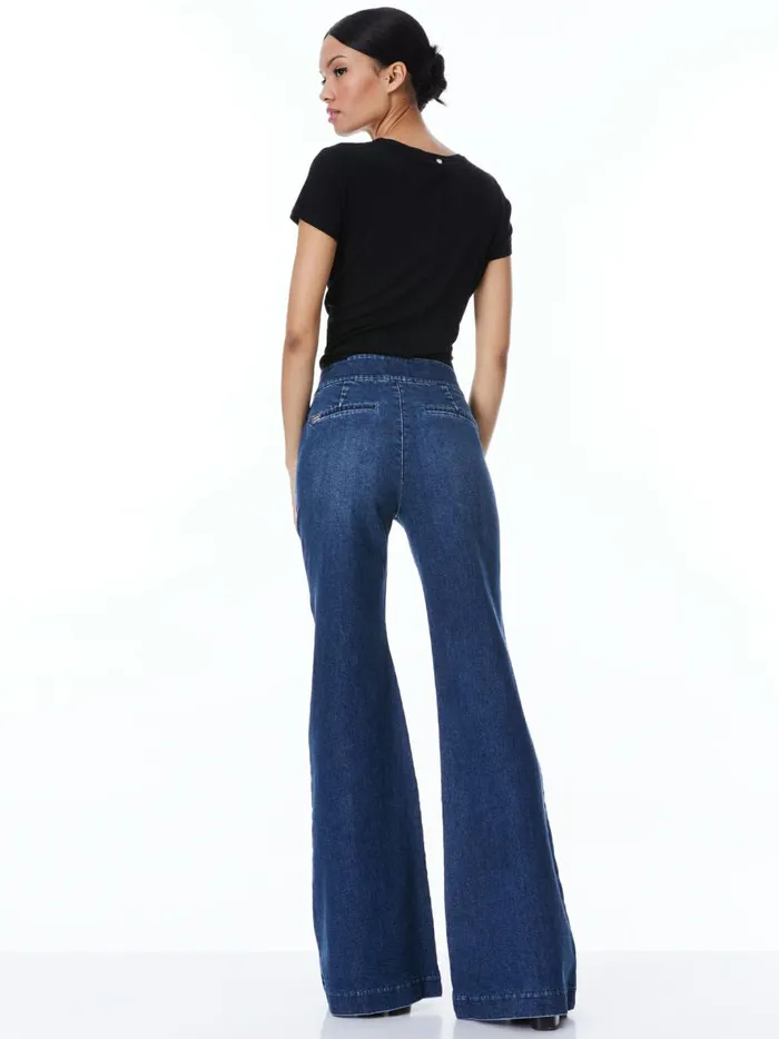 Womens Pants Alice Olivia Dylan High Waisted Wide Leg Jean Love Train