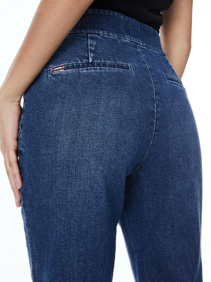 Womens Pants Alice Olivia Dylan High Waisted Wide Leg Jean Love Train