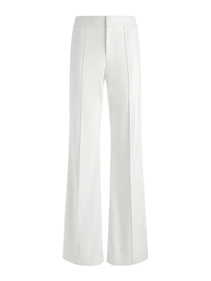 Womens Pants Alice Olivia Dylan Vegan Leather Wide Leg Pant Ecru