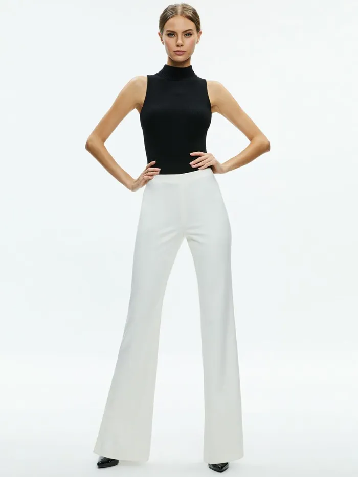 Womens Pants Alice Olivia Lara Side Slit Pant Ecru