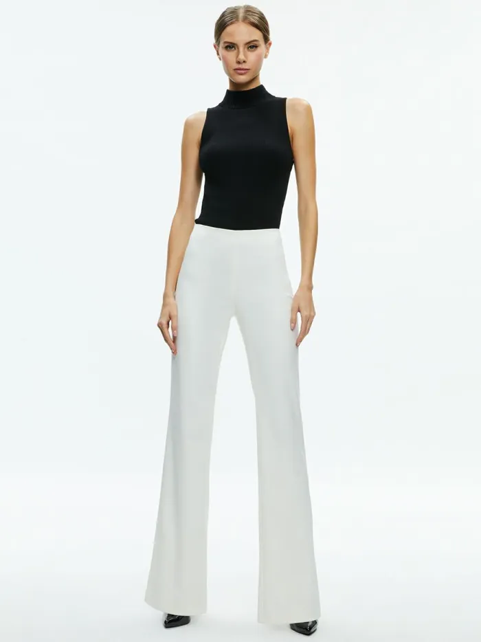 Womens Pants Alice Olivia Lara Side Slit Pant Ecru