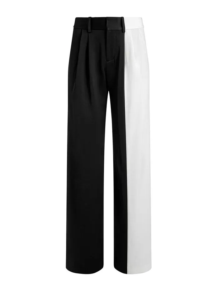 Womens Pants Alice Olivia Pompey Color Block Pant Blackoff White