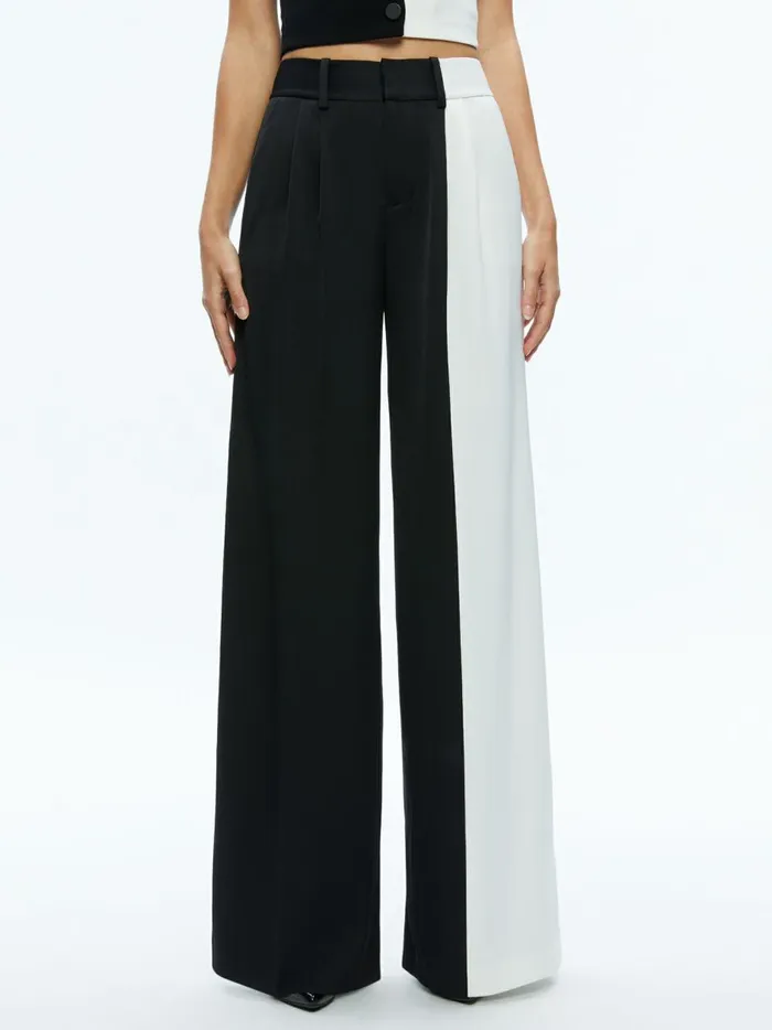 Womens Pants Alice Olivia Pompey Color Block Pant Blackoff White