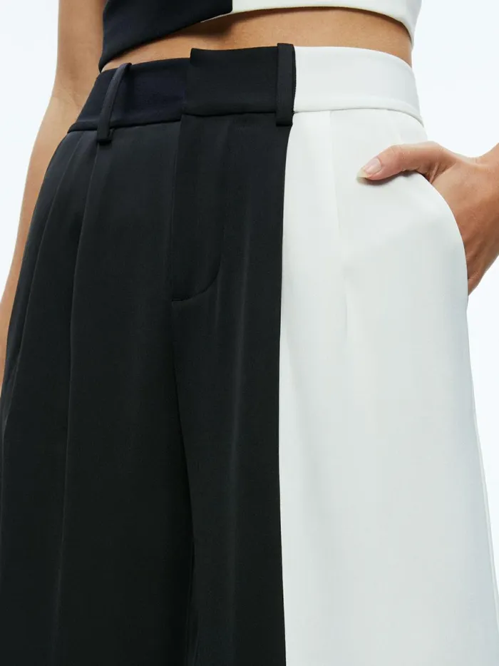 Womens Pants Alice Olivia Pompey Color Block Pant Blackoff White