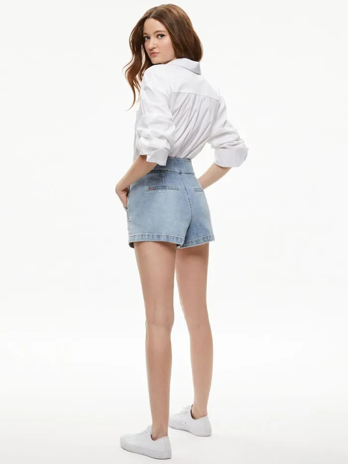 Womens Shorts Alice Olivia Donald Jean Short Rockstar Blue