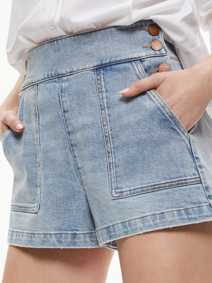 Womens Shorts Alice Olivia Donald Jean Short Rockstar Blue