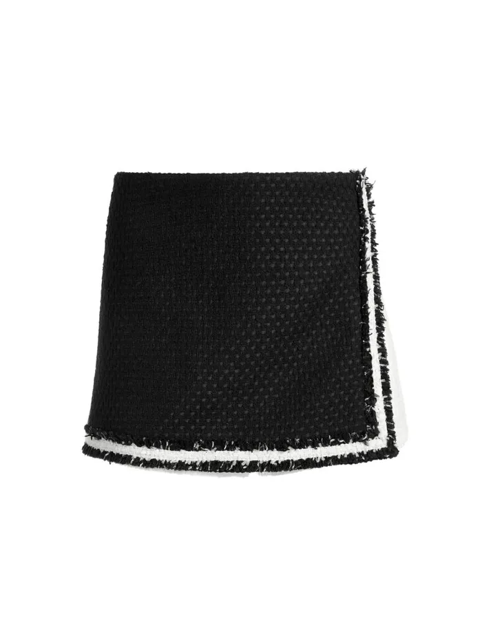 Womens Skirts Alice Olivia Darma Crossover Skort Blackoff White