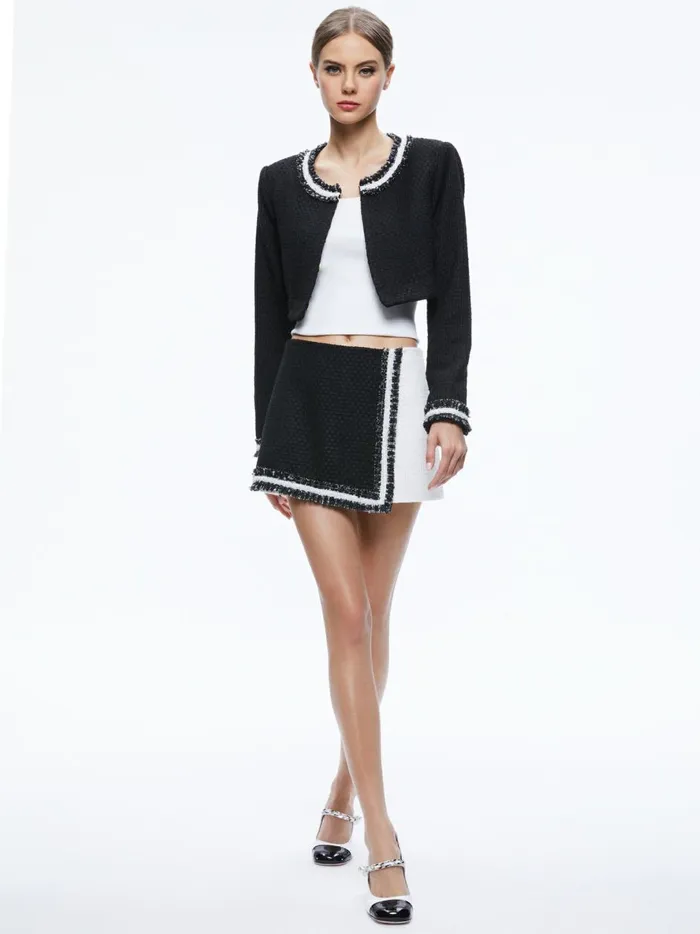 Womens Skirts Alice Olivia Darma Crossover Skort Blackoff White