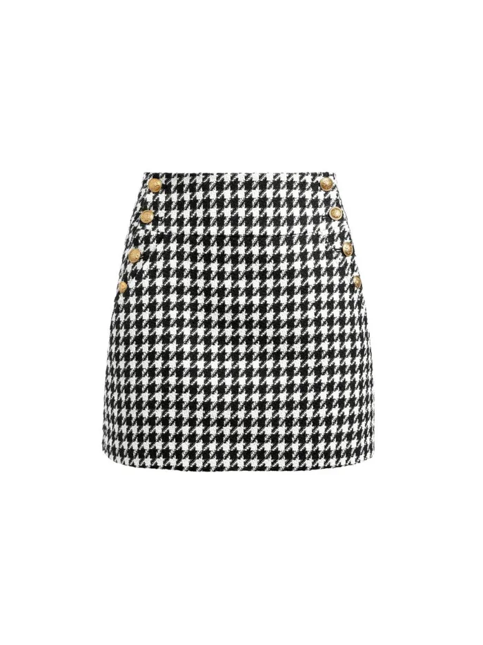 Womens Skirts Alice Olivia Donald Side Button Skirt Blackoff White