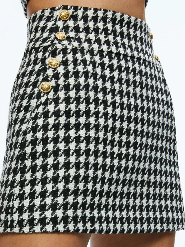 Womens Skirts Alice Olivia Donald Side Button Skirt Blackoff White