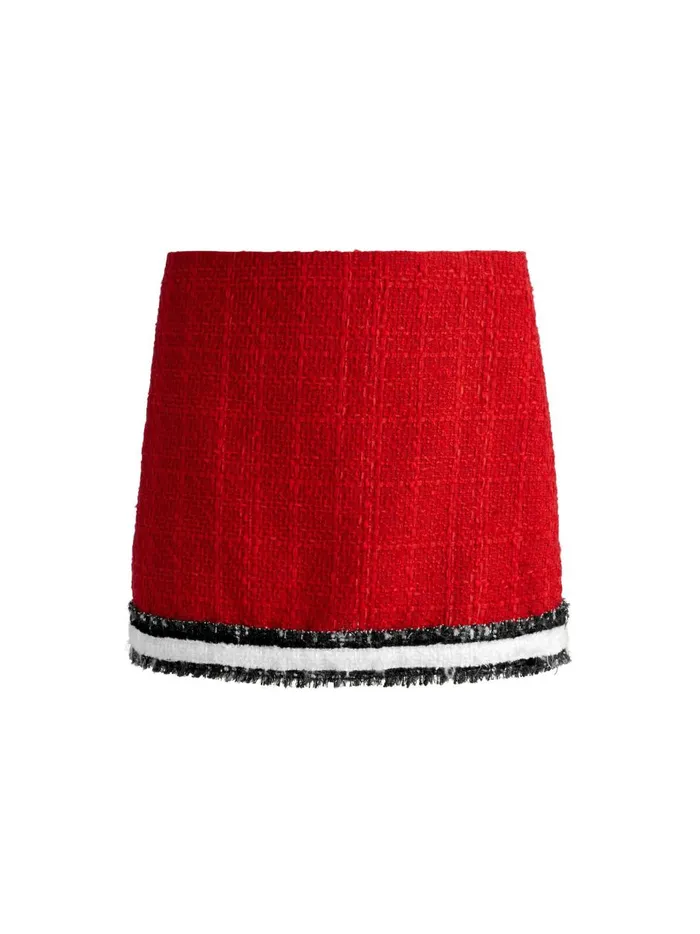 Womens Skirts Alice Olivia Rubi Tweed Mini Skirt Perfect Rubyblackwhite