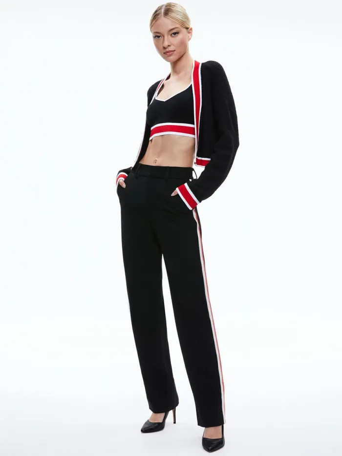 Womens Sweaters Alice Olivia Juana Cropped Cardigan Blackperfect Ruby