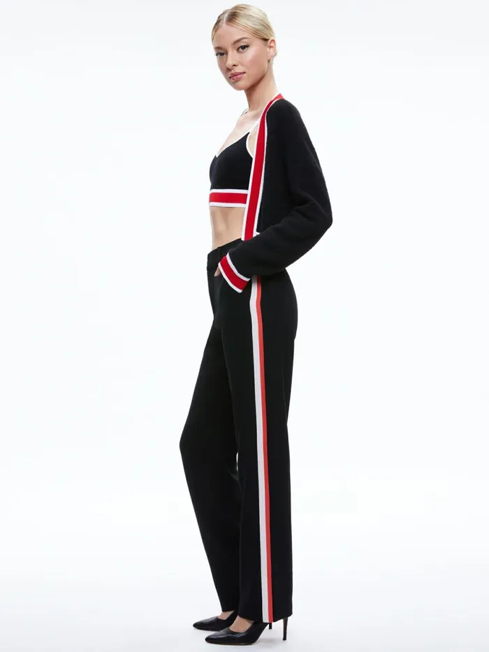 Womens Sweaters Alice Olivia Juana Cropped Cardigan Blackperfect Ruby