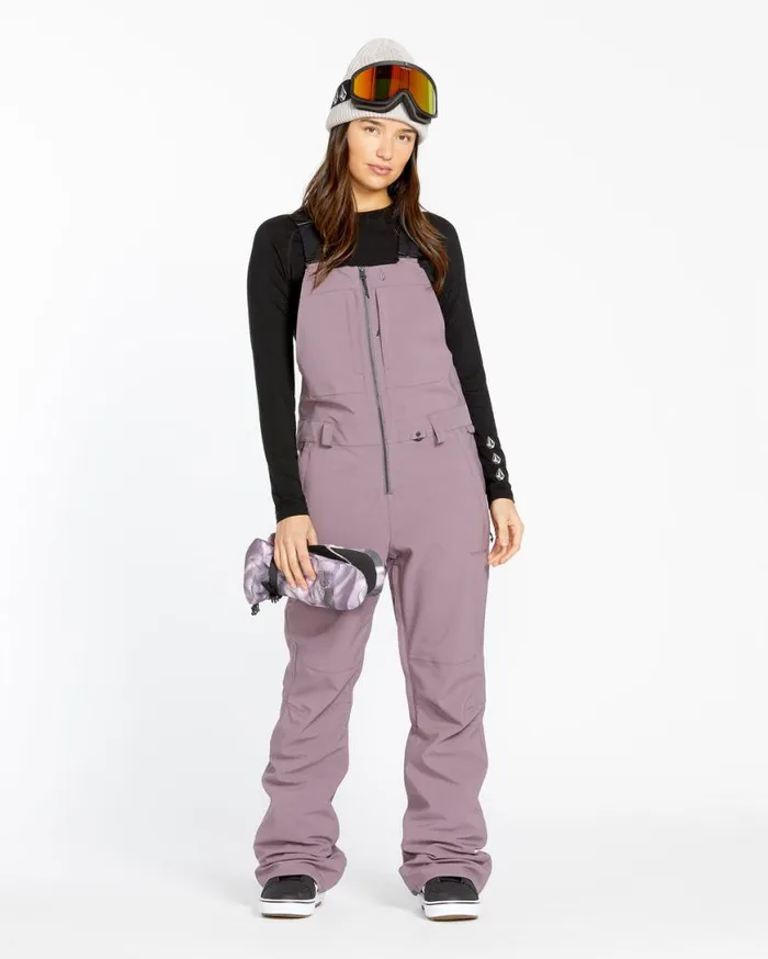 Womens Swift Bib Overalls 8211 Dusty Lavender Womens Volcom Pants