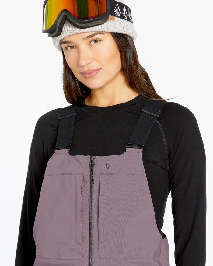 Womens Swift Bib Overalls 8211 Dusty Lavender Womens Volcom Pants