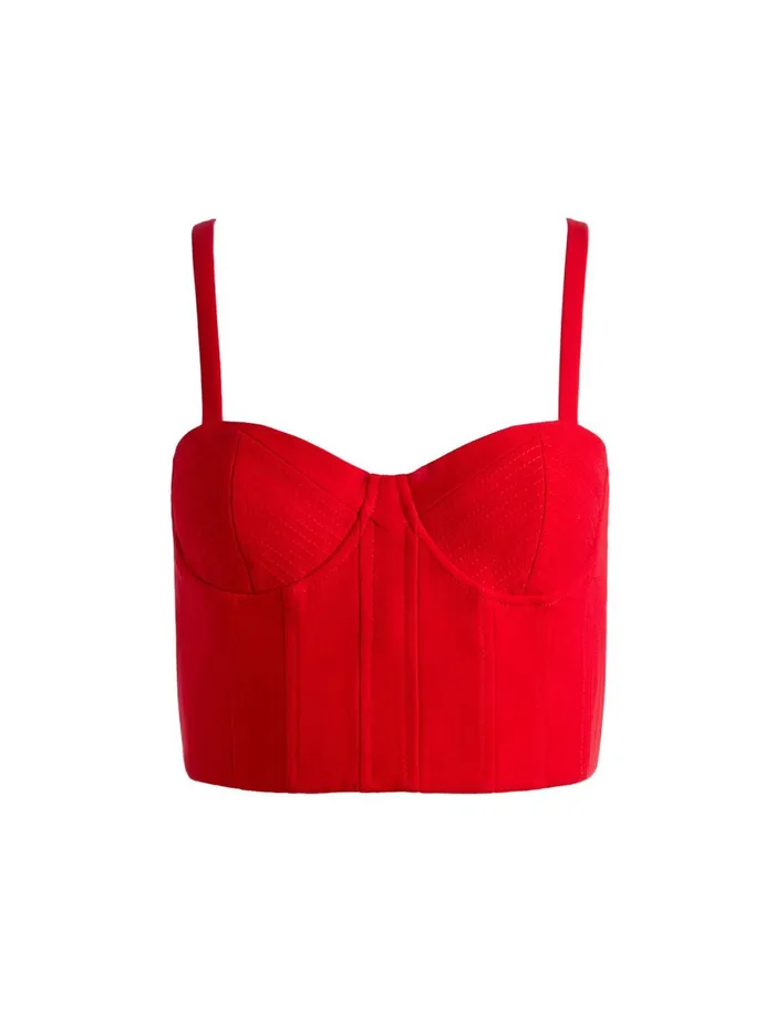Womens Tops Alice Olivia Adara Bustier Top Perfect Ruby