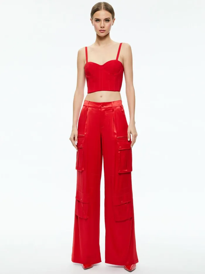 Womens Tops Alice Olivia Adara Bustier Top Perfect Ruby