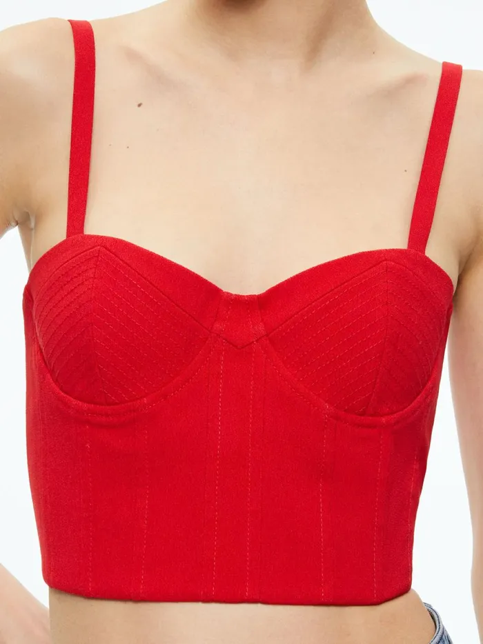 Womens Tops Alice Olivia Adara Bustier Top Perfect Ruby