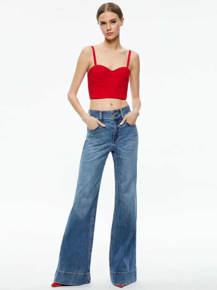 Womens Tops Alice Olivia Adara Bustier Top Perfect Ruby