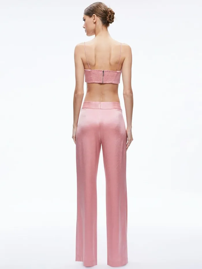 Womens Tops Alice Olivia Sasha Thin Strap Crop Top Rose