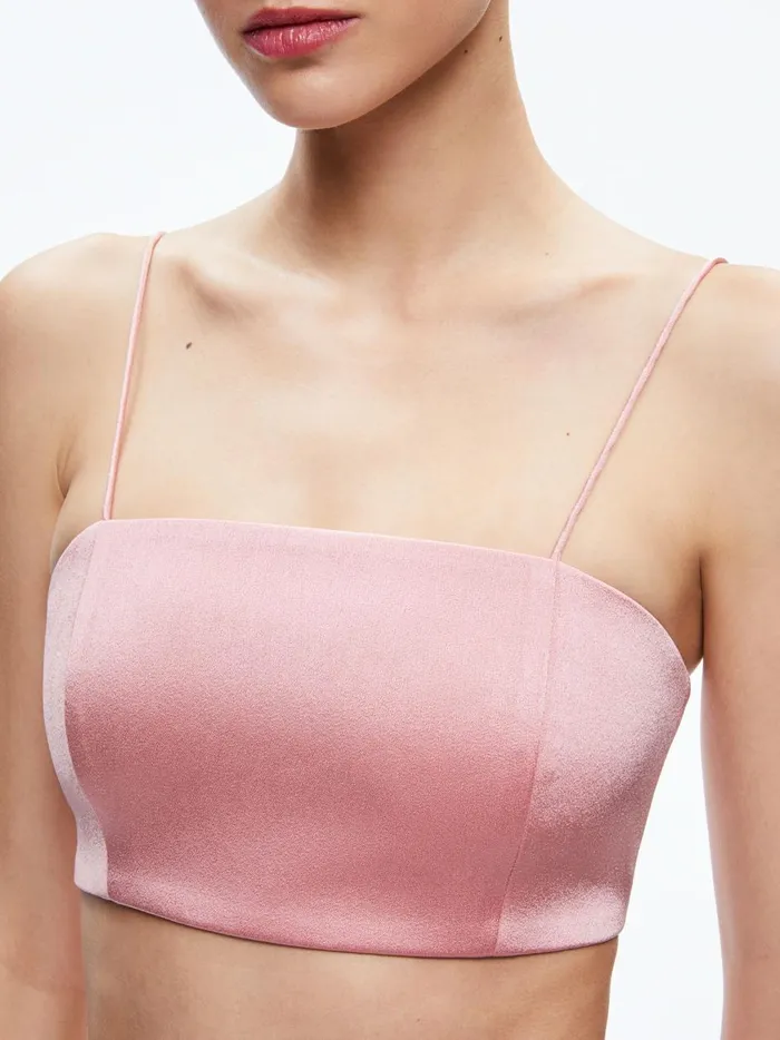 Womens Tops Alice Olivia Sasha Thin Strap Crop Top Rose