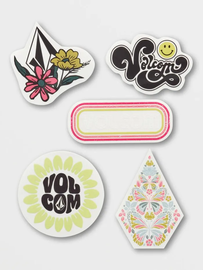 Womens Trippy Sticker Pack 8211 Assorted Kids Volcom Accessories