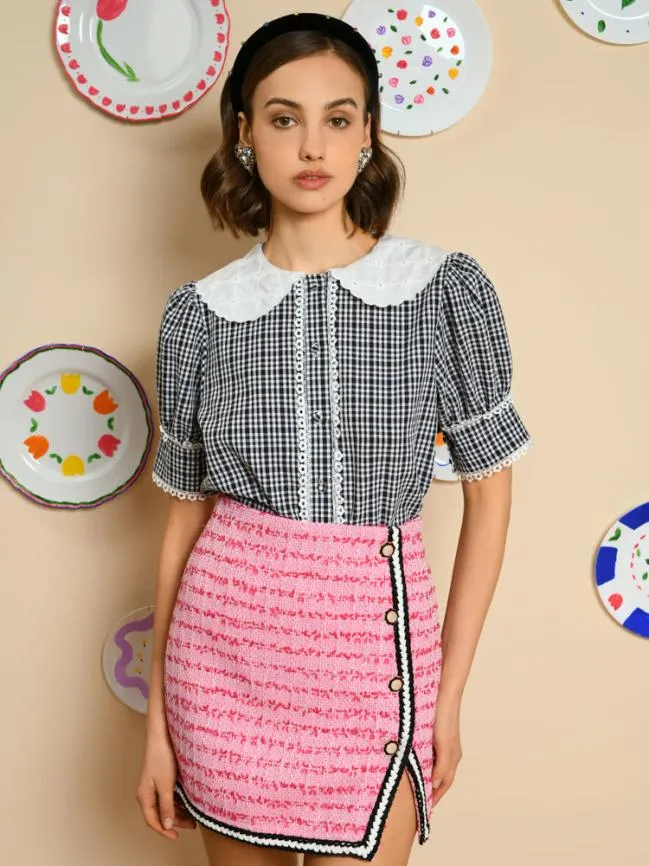Womenswear Candia Check Blouse Black And White Sister Jane