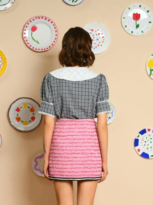 Womenswear Candia Check Blouse Black And White Sister Jane Womenswear Candia Check Blouse Black And White Sister Jane