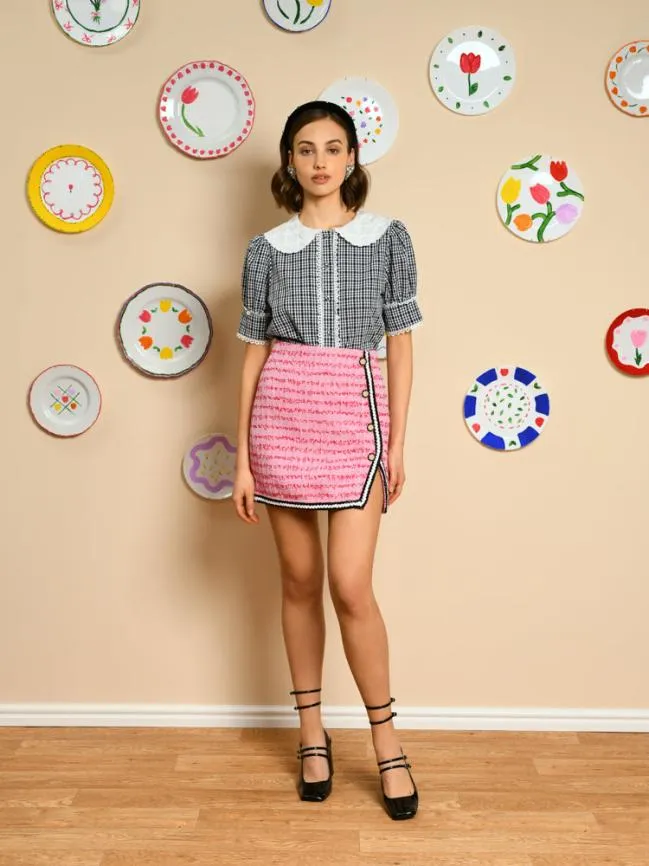 Womenswear Candia Check Blouse Black And White Sister Jane Womenswear Candia Check Blouse Black And White Sister Jane