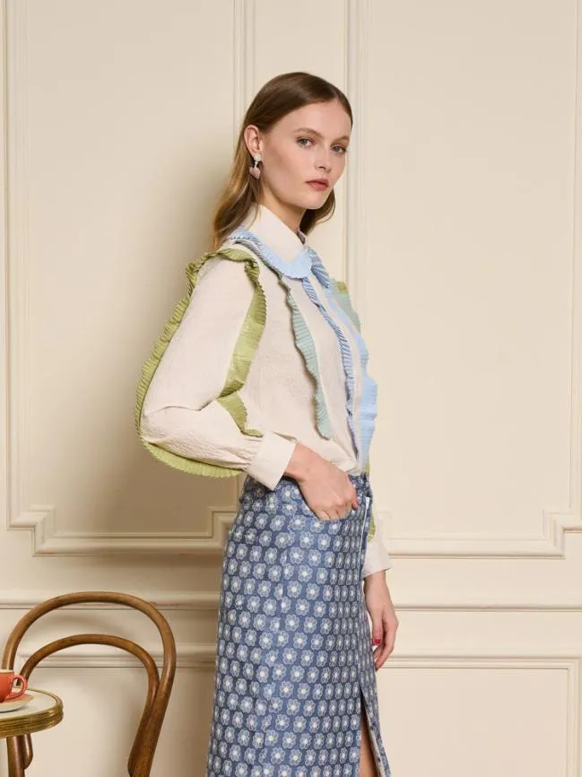 Womenswear Colette Pleated Blouse Pearled Ivory Sister Jane Womenswear Colette Pleated Blouse Pearled Ivory Sister Jane