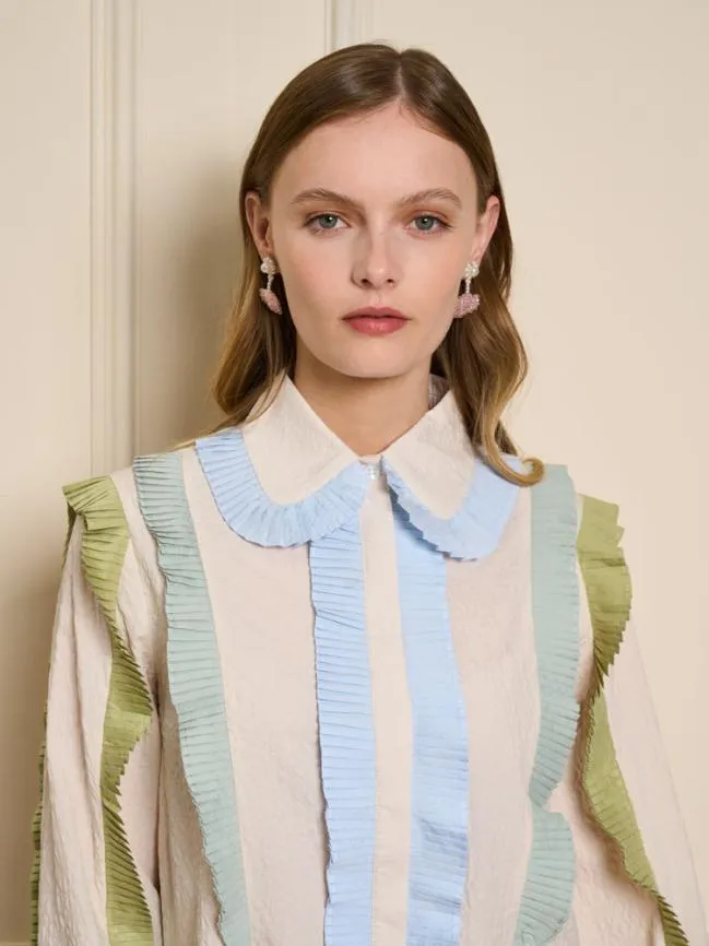 Womenswear Colette Pleated Blouse Pearled Ivory Sister Jane Womenswear Colette Pleated Blouse Pearled Ivory Sister Jane