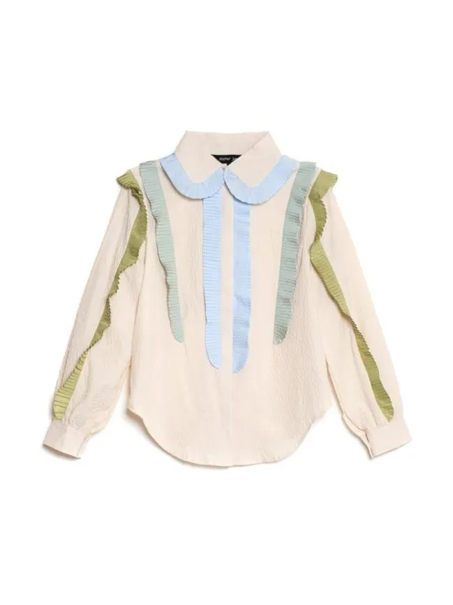 Womenswear Colette Pleated Blouse Pearled Ivory Sister Jane Womenswear Colette Pleated Blouse Pearled Ivory Sister Jane