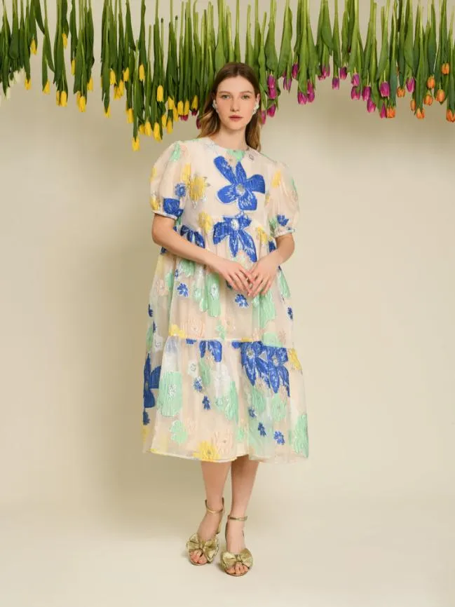 Womenswear DREAM Fenna Floral Organza Dress Pearled Ivory Sister Jane