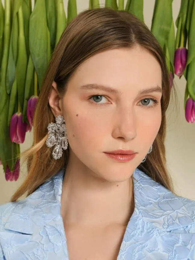 Womenswear DREAM Fleur Bead Earrings Clear White Sister Jane