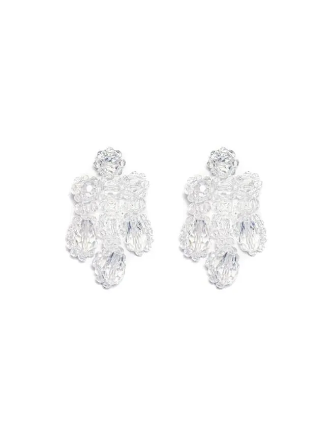 Womenswear DREAM Fleur Bead Earrings Clear White Sister Jane Womenswear DREAM Fleur Bead Earrings Clear White Sister Jane
