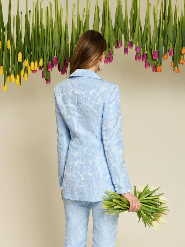 Womenswear DREAM Fleur Jacquard Embellished Blazer Cornflower Blue Sister Jane Womenswear DREAM Fleur Jacquard Embellished Blazer Cornflower Blue Sister Jane