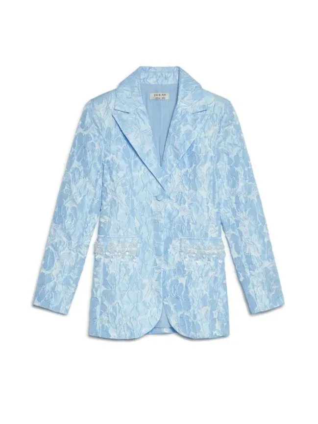 Womenswear DREAM Fleur Jacquard Embellished Blazer Cornflower Blue Sister Jane Womenswear DREAM Fleur Jacquard Embellished Blazer Cornflower Blue Sister Jane