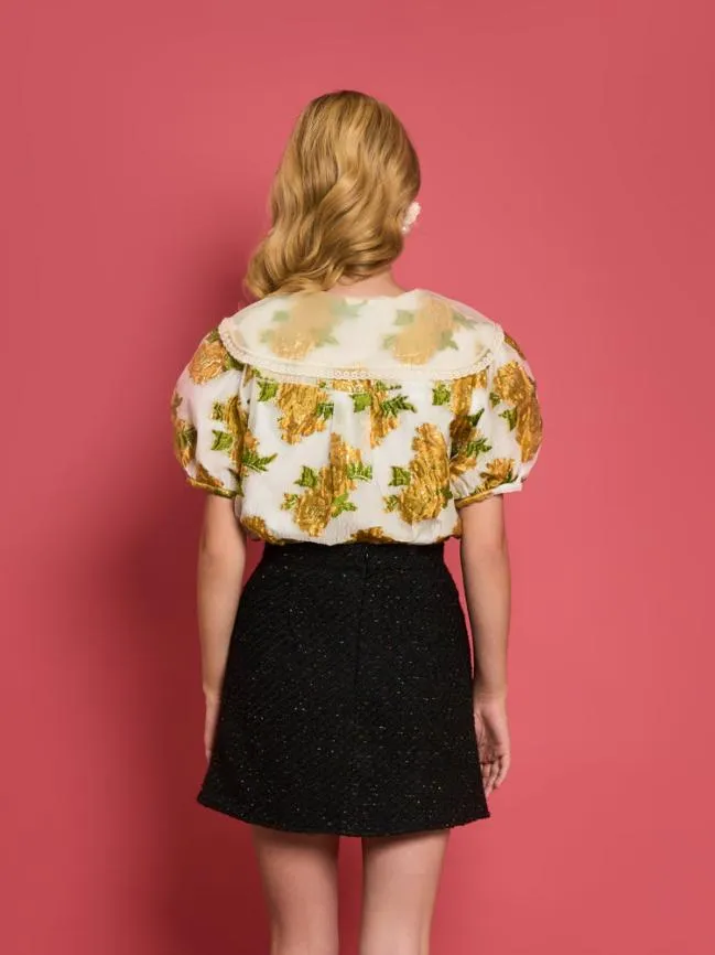 Womenswear DREAM Golden Jacquard Blouse Pearl Ivory Sister Jane Womenswear DREAM Golden Jacquard Blouse Pearl Ivory Sister Jane