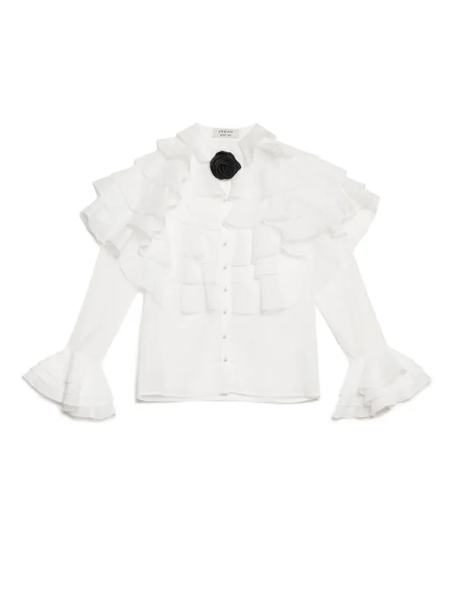 Womenswear DREAM Maya Organza Ruffle Top Bright White Sister Jane Womenswear DREAM Maya Organza Ruffle Top Bright White Sister Jane