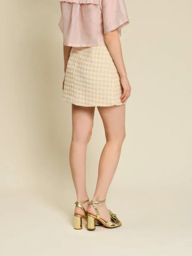 Womenswear DREAM Meadow Check Tweed Skirt Cornsilk Yellow Sister Jane Womenswear DREAM Meadow Check Tweed Skirt Cornsilk Yellow Sister Jane