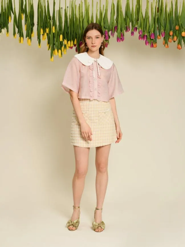 Womenswear DREAM Meadow Check Tweed Skirt Cornsilk Yellow Sister Jane Womenswear DREAM Meadow Check Tweed Skirt Cornsilk Yellow Sister Jane