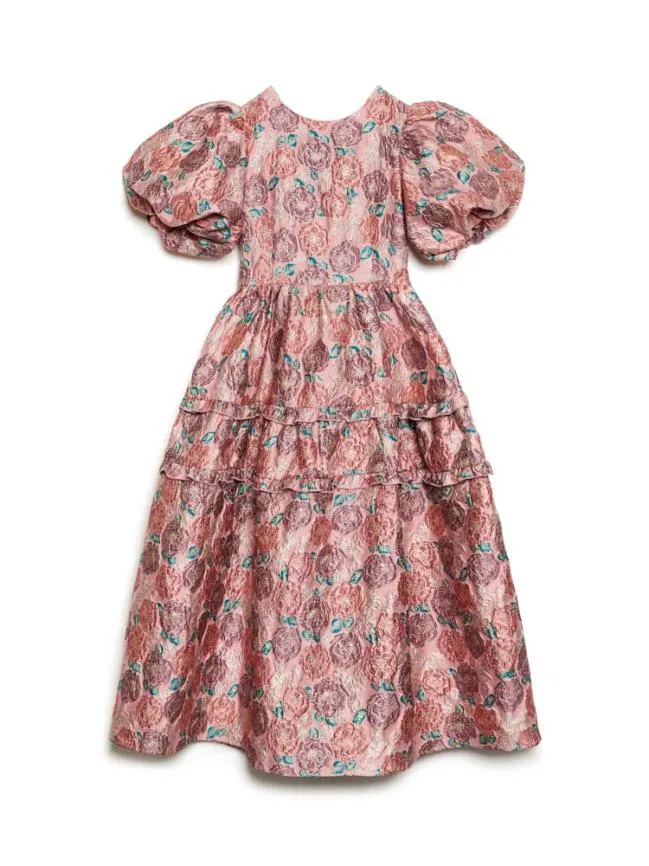 Womenswear DREAM Nerissa Jacquard Midi Dress Blush Pink Sister Jane Womenswear DREAM Nerissa Jacquard Midi Dress Blush Pink Sister Jane