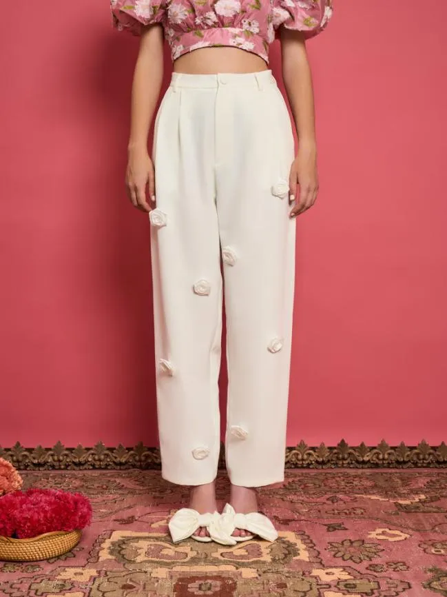 Womenswear DREAM Rose Dove Trousers Pearled White Sister Jane