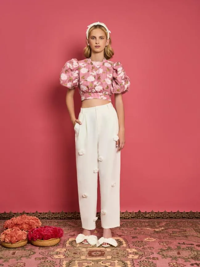 Womenswear DREAM Rose Dove Trousers Pearled White Sister Jane Womenswear DREAM Rose Dove Trousers Pearled White Sister Jane