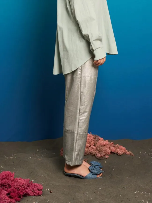 Womenswear Eddie Metallic Trousers Silver Sister Jane Womenswear Eddie Metallic Trousers Silver Sister Jane
