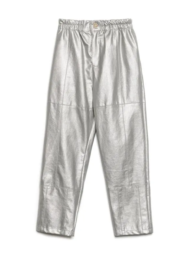 Womenswear Eddie Metallic Trousers Silver Sister Jane Womenswear Eddie Metallic Trousers Silver Sister Jane