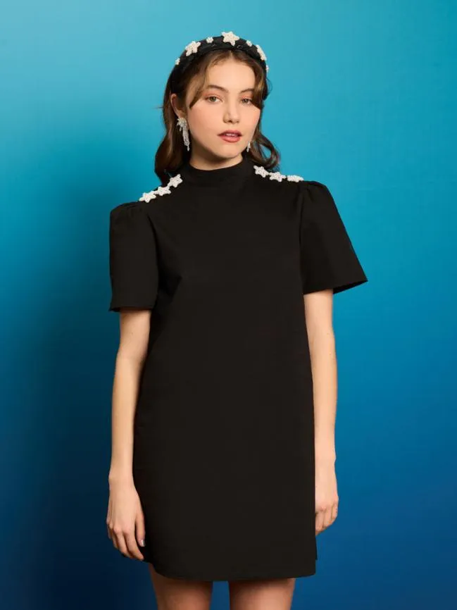 Womenswear Feather Star Mini Dress Black Ink Sister Jane
