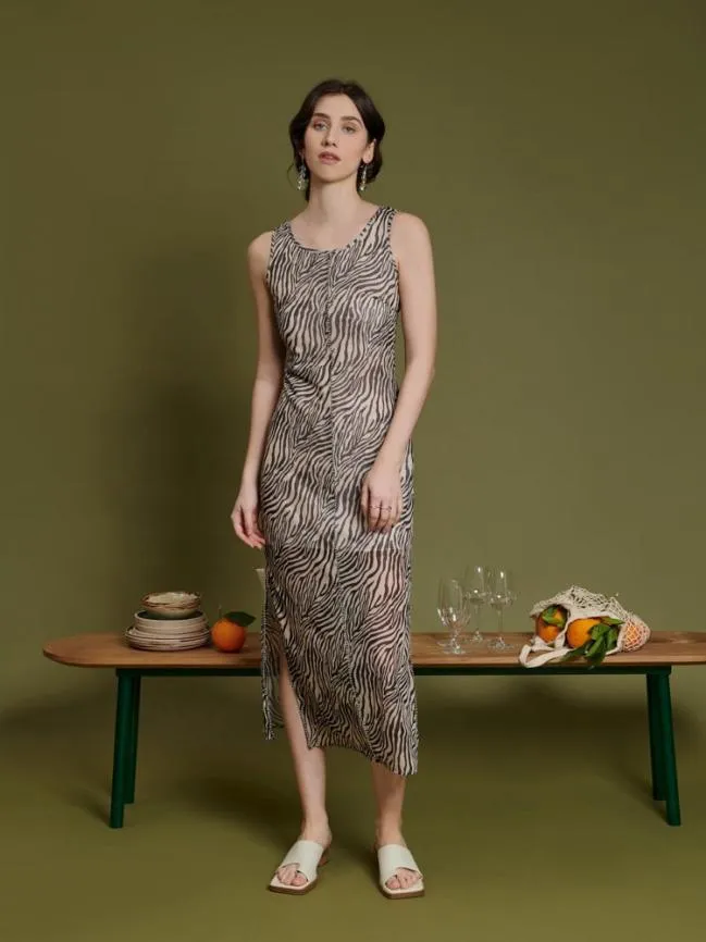 Womenswear Ghospell Elise Mesh Midi Dress Rosewood Brown Sister Jane Womenswear Ghospell Elise Mesh Midi Dress Rosewood Brown Sister Jane