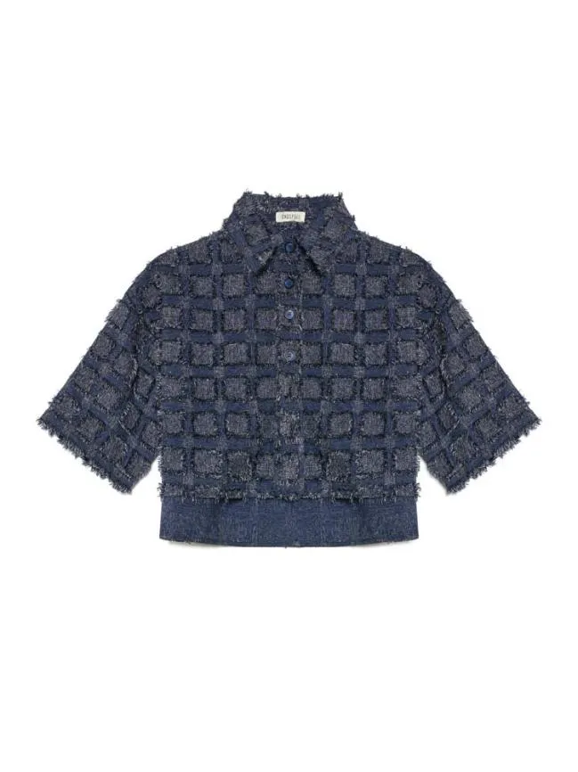 Womenswear Ghospell Esther Fray Boxy Shirt Aegean Blue Sister Jane